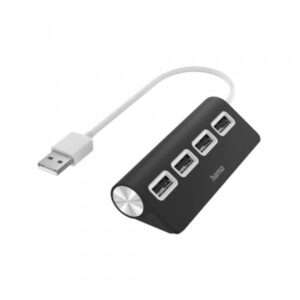 USB HUB Hama 4 porta, USB A 2.0, crni - Slika 1